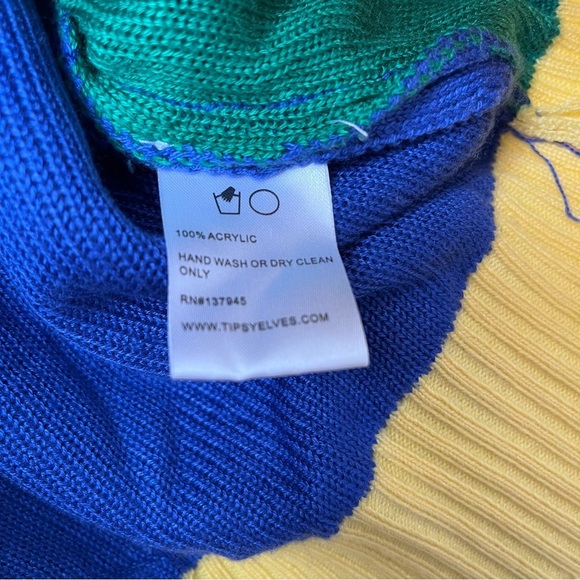 Tipsy Elves Ugly Christmas Tree Sweater with Suspenders Size Large - Picture 9 of 9